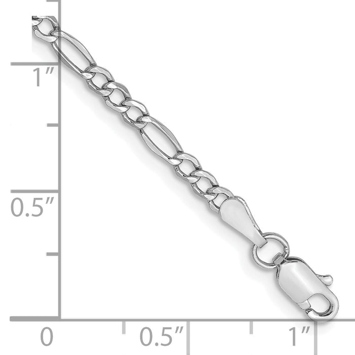 14k 2.5mm White Gold Figaro Chain-BC119-8