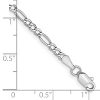 14k White Gold 2.5mm Semi-Solid Figaro Chain-BC119-10