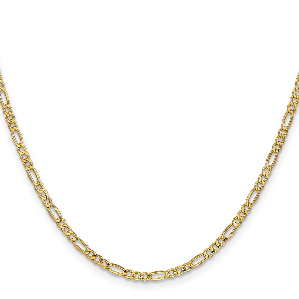 14K 30 inch 2.5mm Semi-Solid Figaro with Lobster Clasp Chain-BC120-30