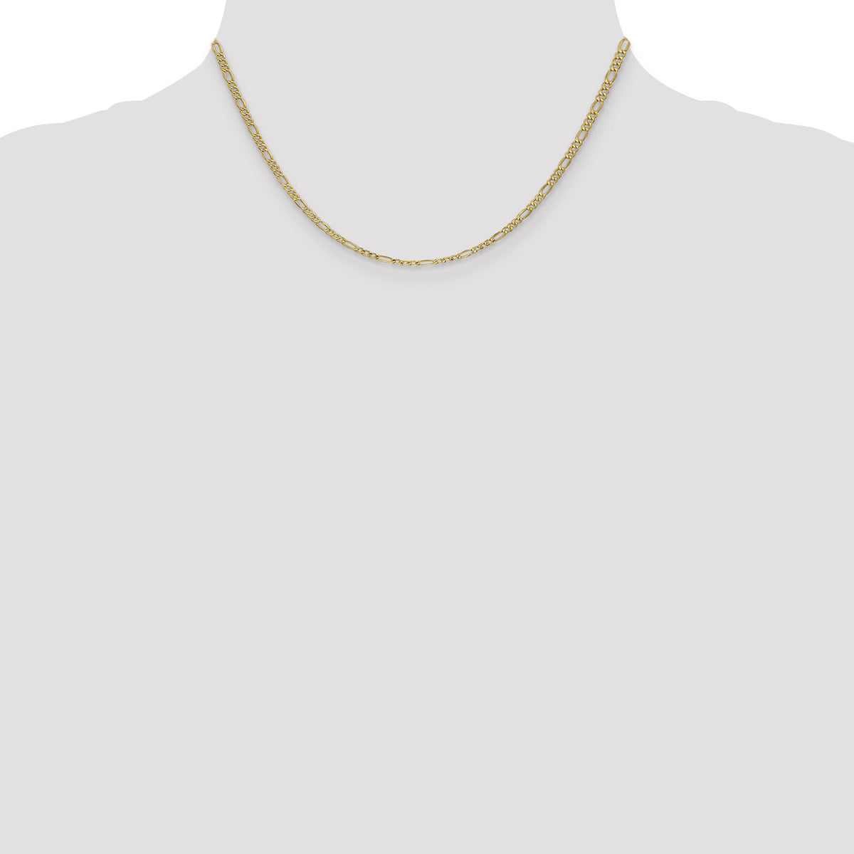14k 2.5mm Semi-Solid Figaro Chain-BC120-16