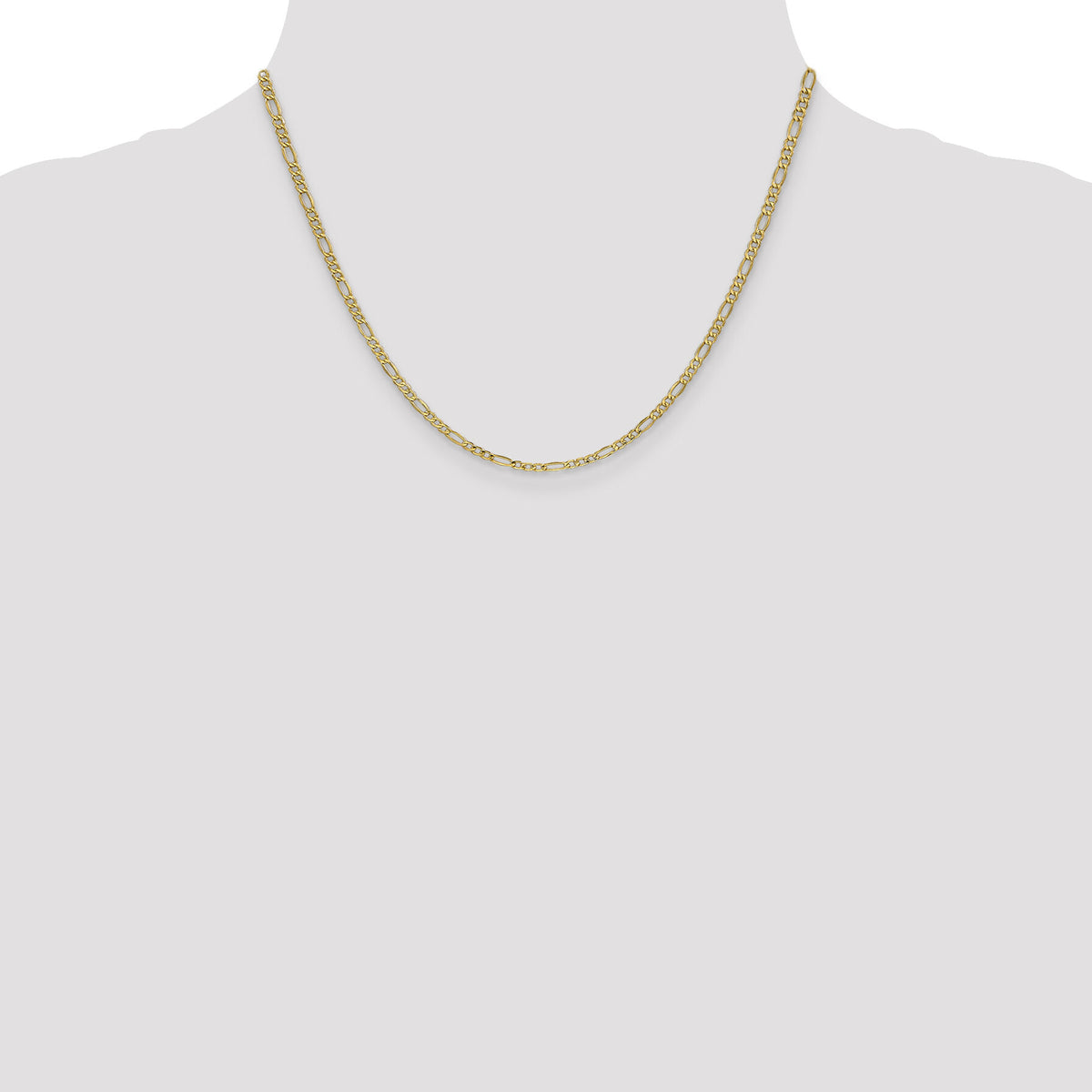 14k 2.5mm Semi-Solid Figaro Chain-BC120-18