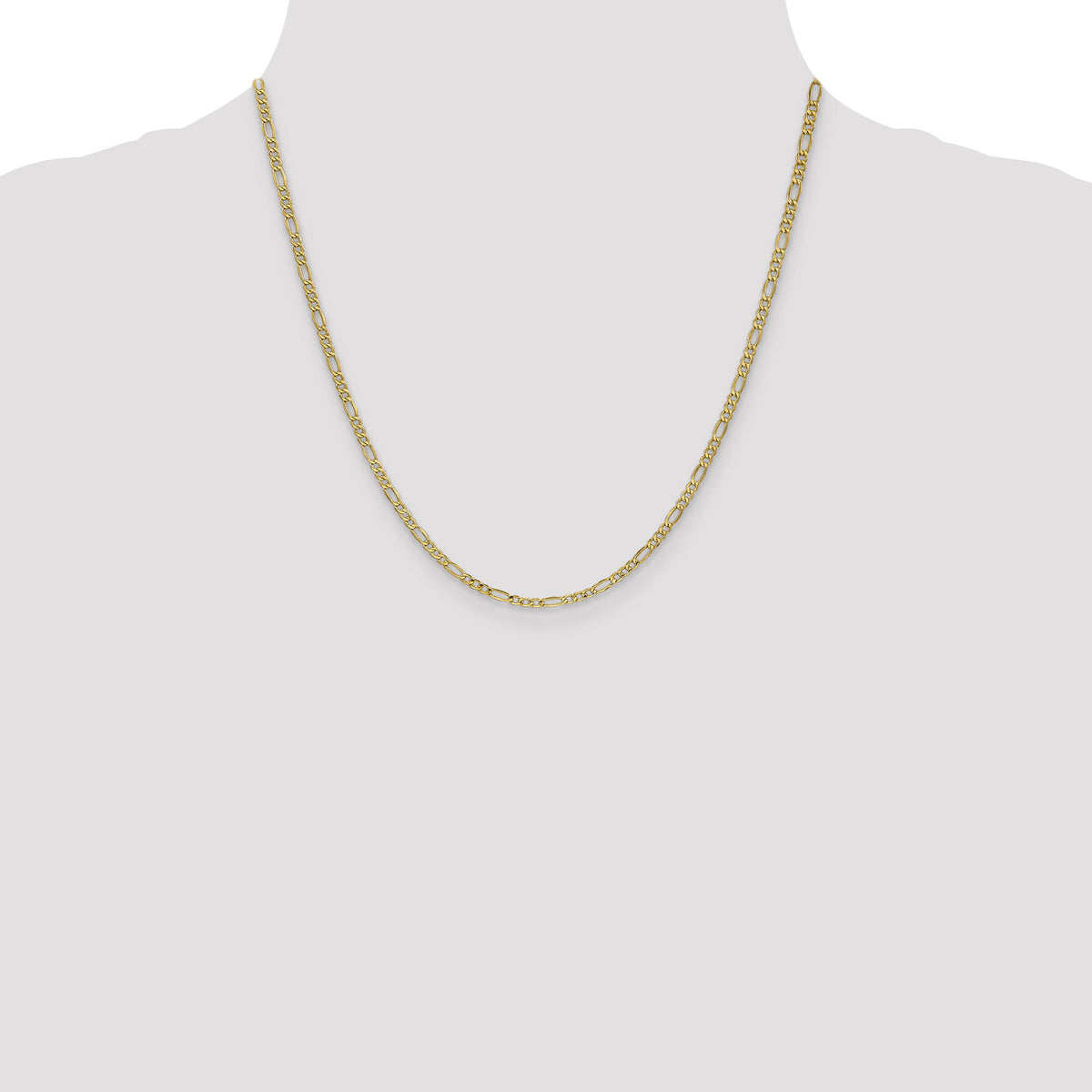 14k 2.5mm Semi-Solid Figaro Chain-BC120-20