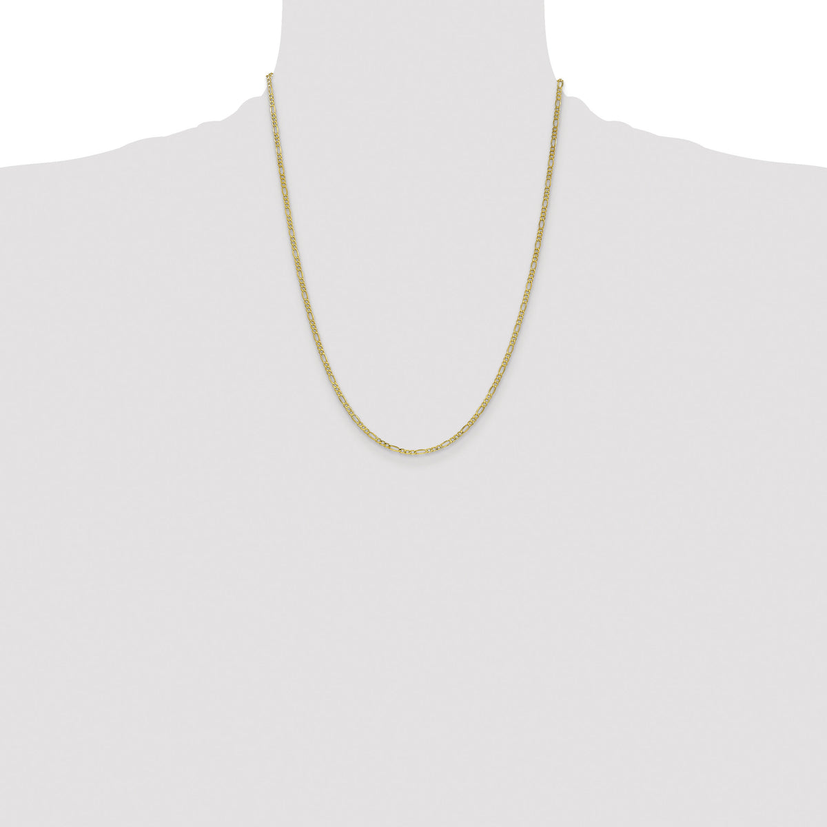 14k 2.5mm Semi-Solid Figaro Chain-BC120-22