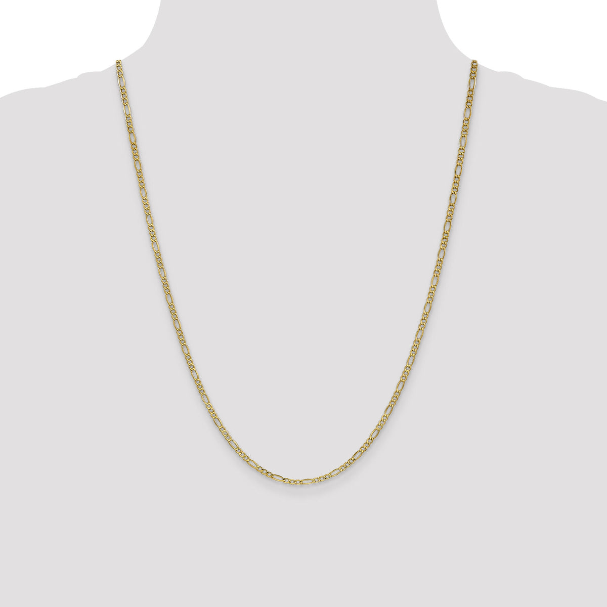 14k 2.5mm Semi-Solid Figaro Chain-BC120-24