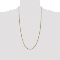 14k 2.5mm Semi-Solid Figaro Chain-BC120-28