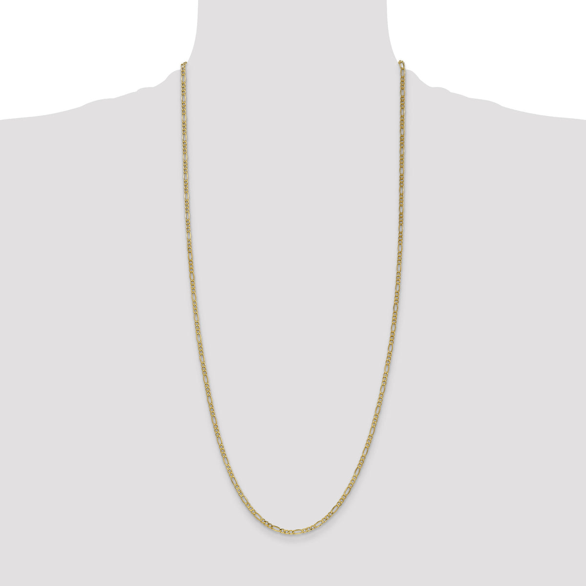 14k 2.5mm Semi-Solid Figaro Chain-BC120-30