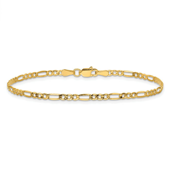 14k 2.5mm Semi-Solid Figaro Chain-BC120-8