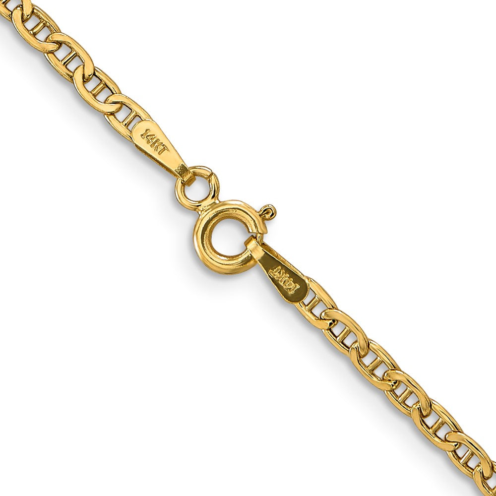 14K 24 inch 2.4mm Semi-Solid Anchor with Spring Ring Clasp Chain-BC121-24