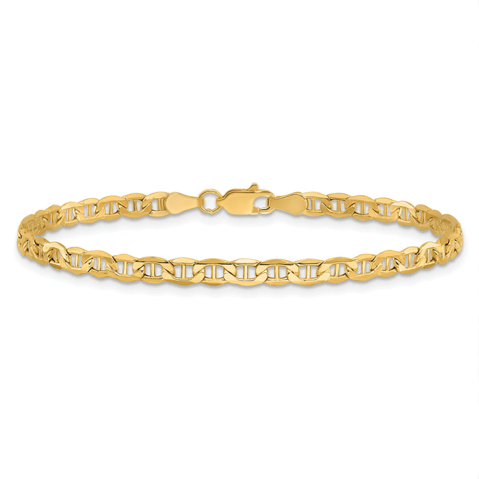 14k 3.2mm Semi-Solid Anchor Chain Anklet-BC122-9