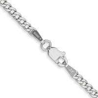 14k White Gold 2.5mm Semi-Solid Curb Chain-BC123-18