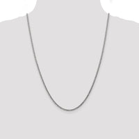 14k White Gold 2.5mm Semi-Solid Curb Chain-BC123-24