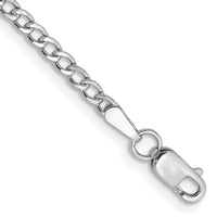 14k White Gold 2.5mm Semi-Solid Curb Chain Anklet-BC123-9