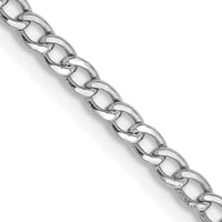 14k White Gold 2.5mm Semi-Solid Curb Chain-BC123-18