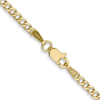 14k 2.5mm Semi-Solid Curb Chain-BC124-26