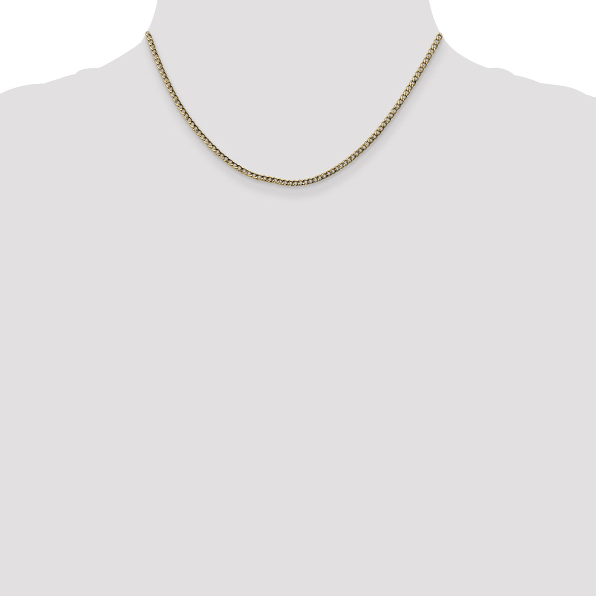 14k 2.5mm Semi-Solid Curb Chain-BC124-16