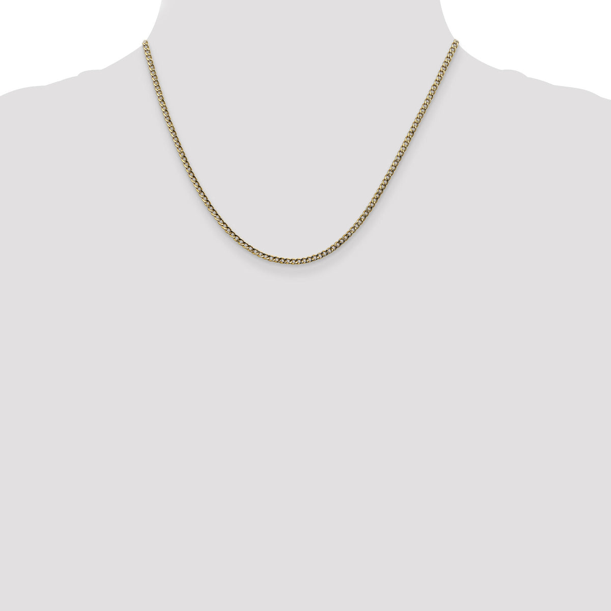 14k 2.5mm Semi-Solid Curb Chain-BC124-18