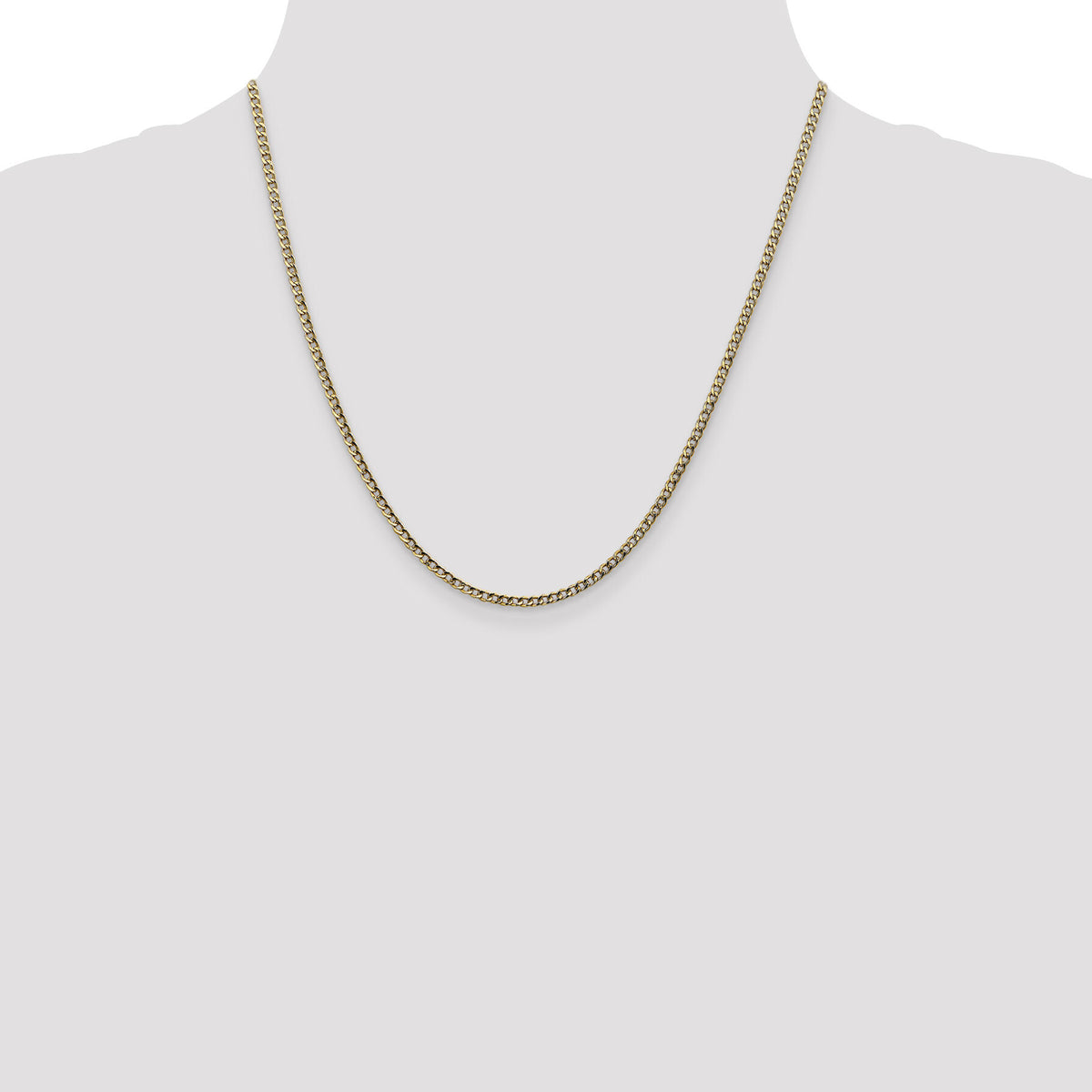 14k 2.5mm Semi-Solid Curb Chain-BC124-20