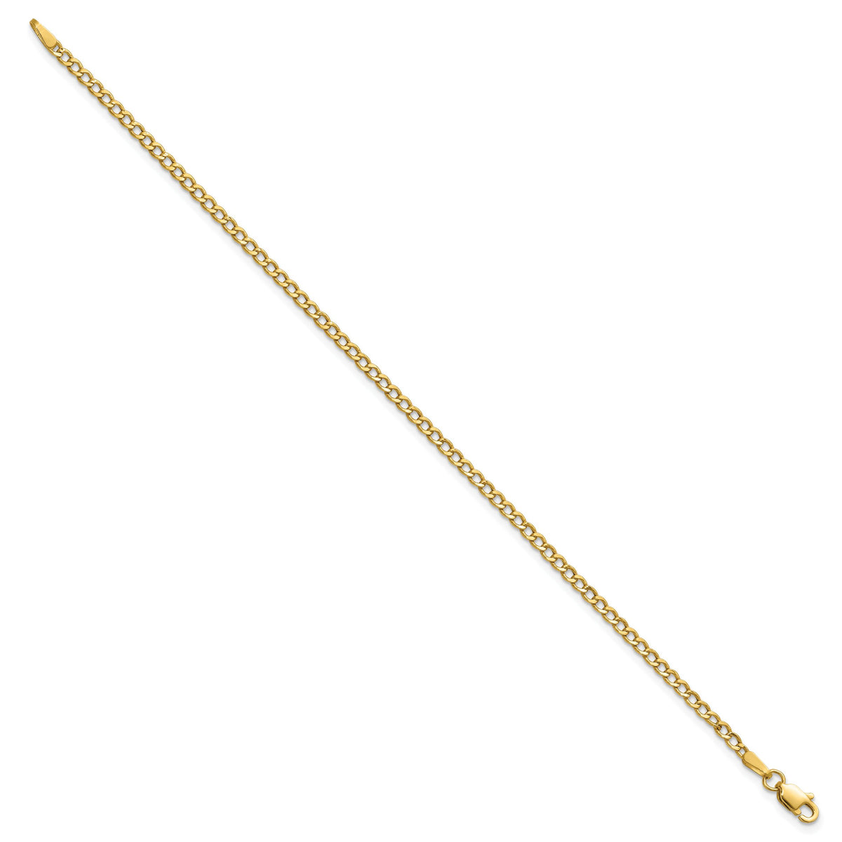 14k 2.5mm Semi-Solid Curb Chain-BC124-7