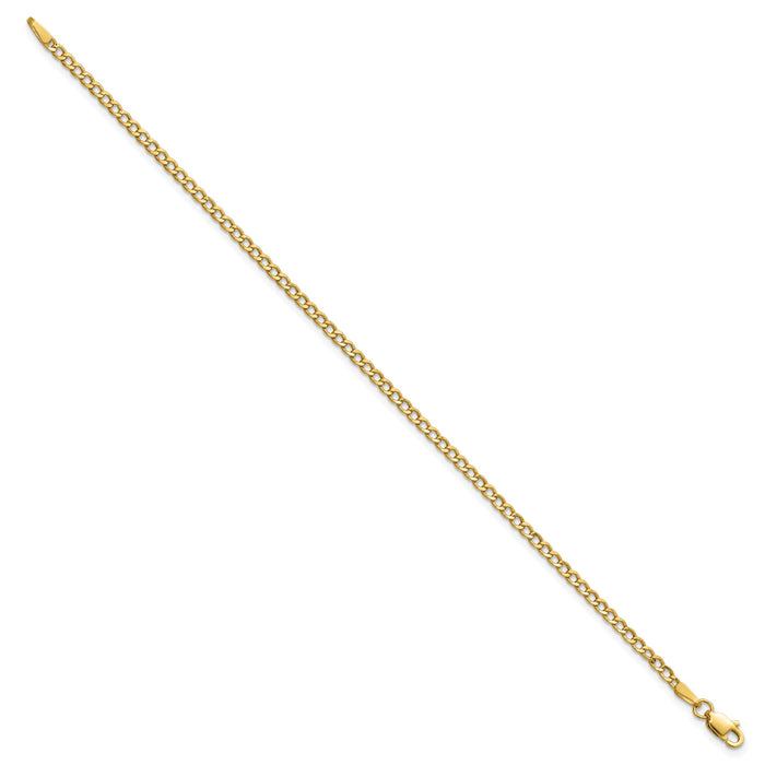 14k 2.5mm Semi-Solid Curb Chain-BC124-7