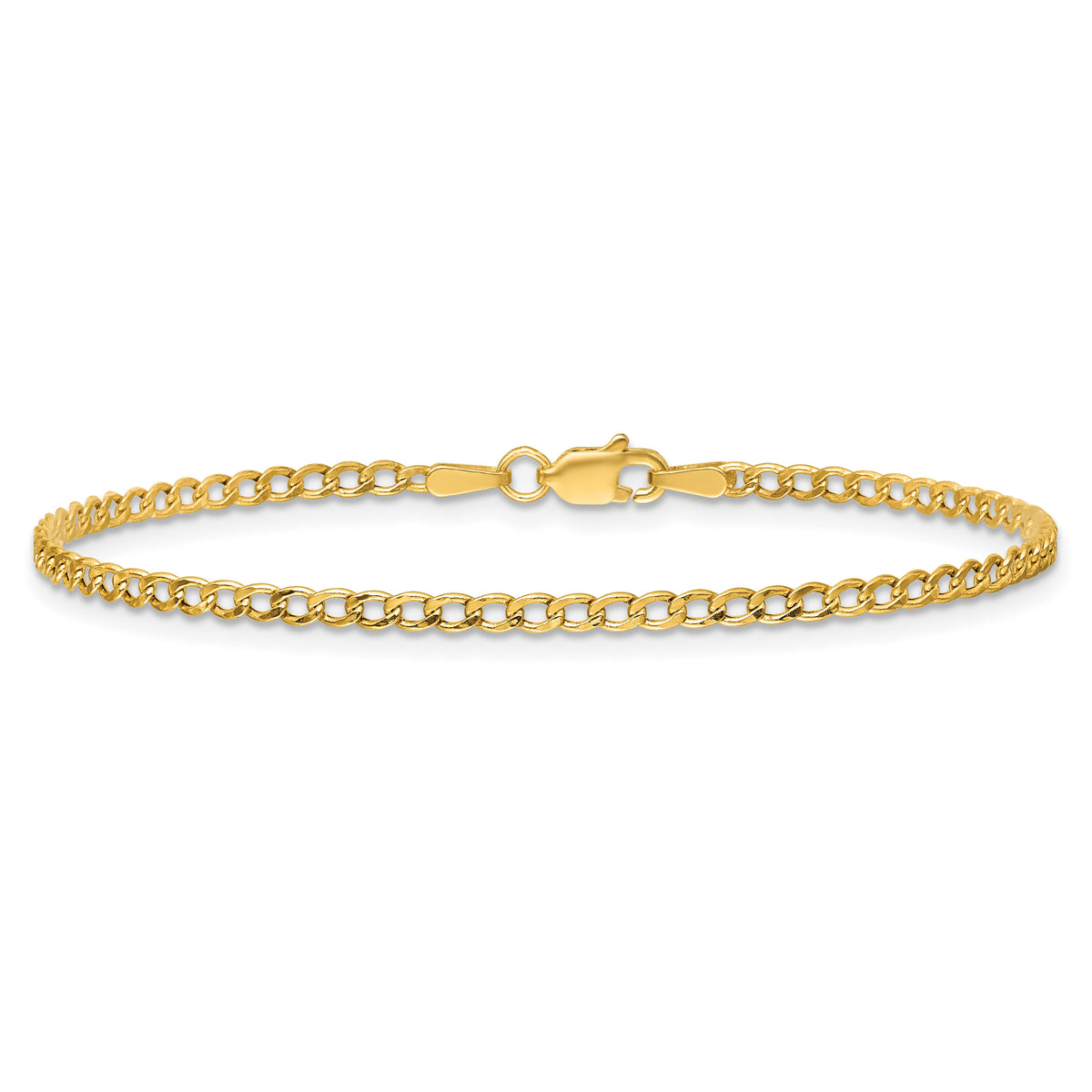 14k 2.5mm Semi-Solid Curb Chain-BC124-7