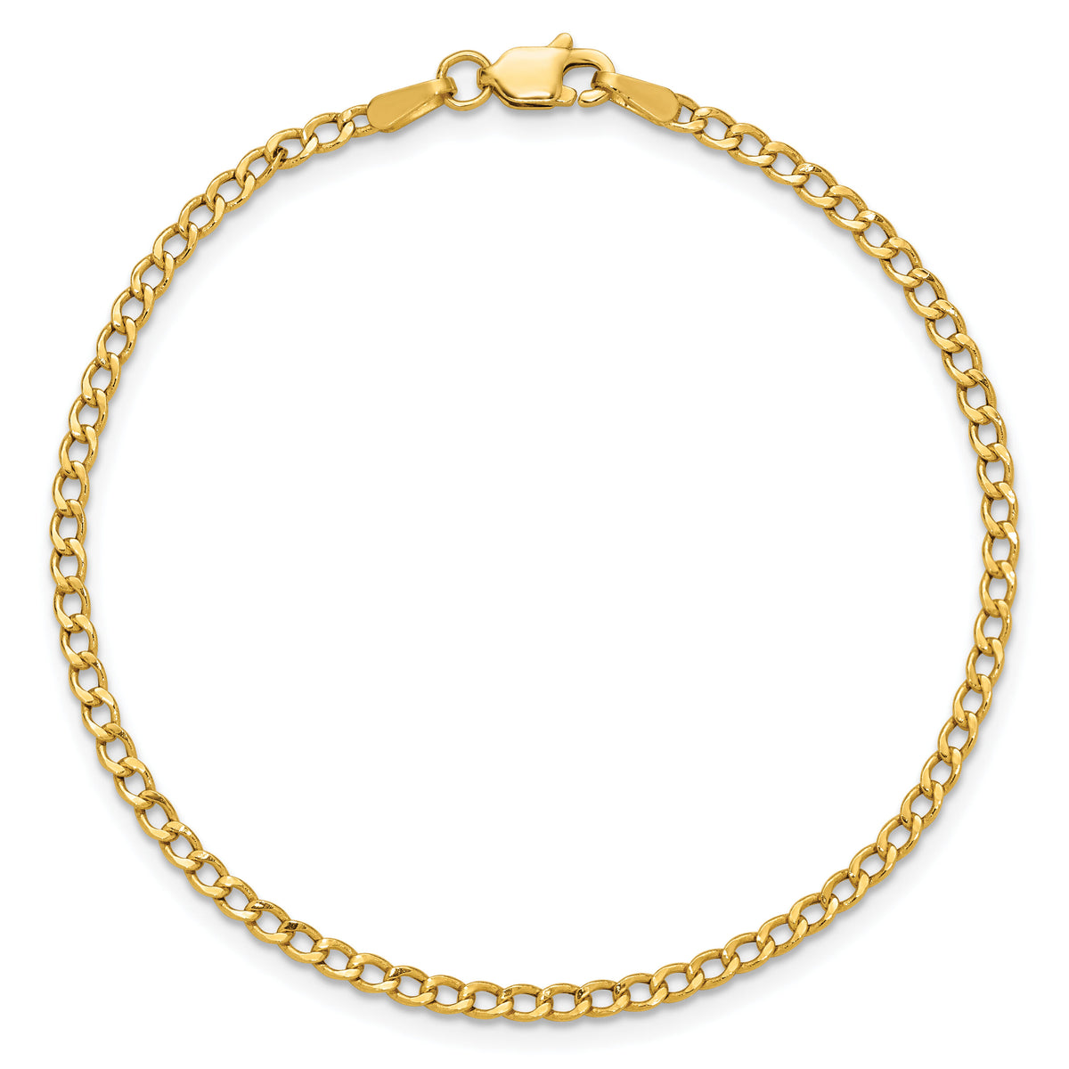 14k 2.5mm Semi-Solid Curb Chain-BC124-7