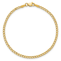 14k 2.5mm Semi-Solid Curb Chain Anklet-BC124-10