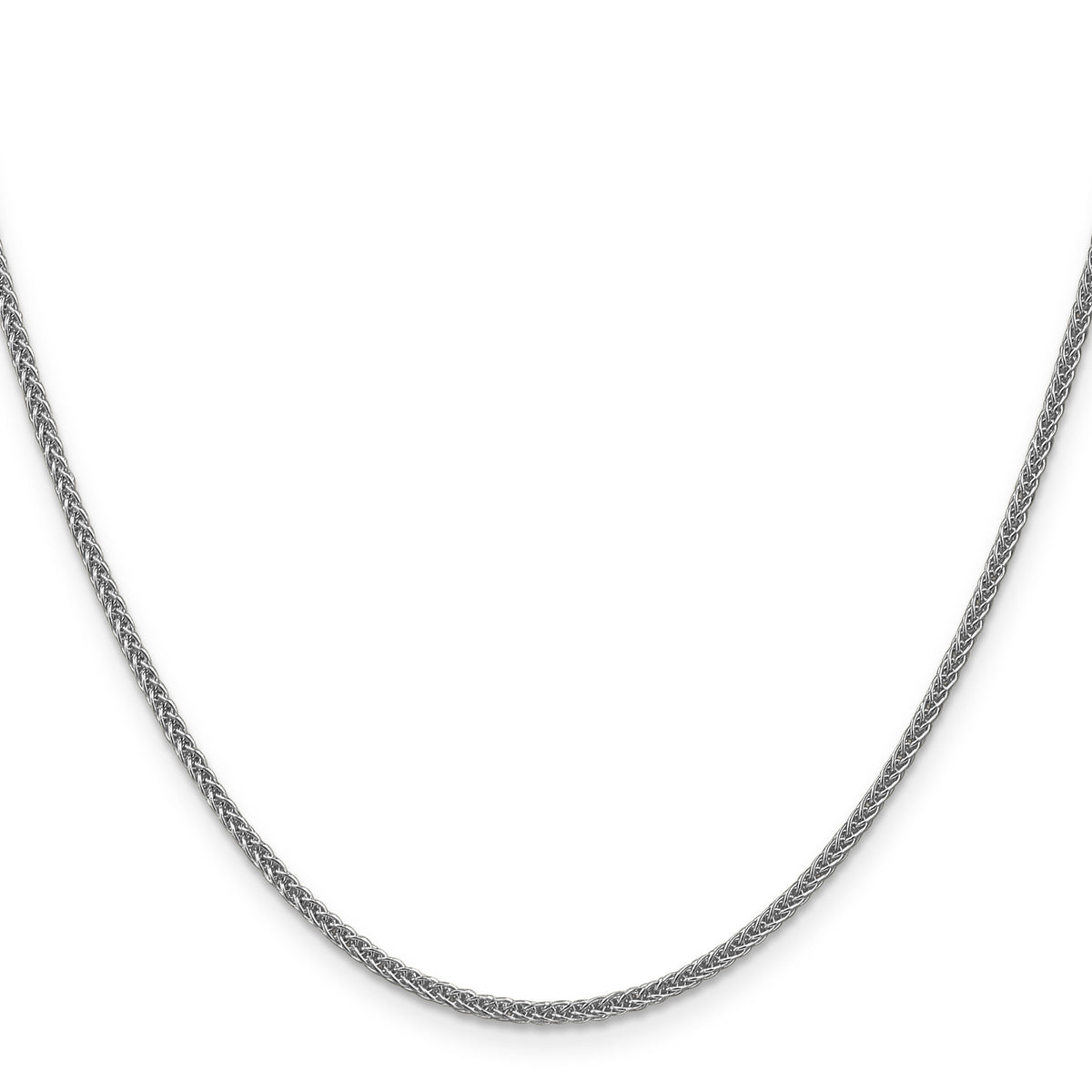 14k White Gold 2mm Semi-solid 3-Wire Wheat Chain-BC126-16