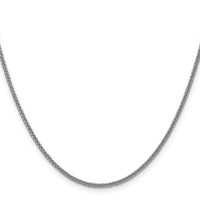 14k White Gold 2mm Semi-solid 3-Wire Wheat Chain-BC126-16