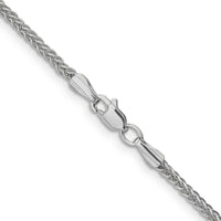 14k White Gold 2mm Semi-solid 3-Wire Wheat Chain-BC126-16