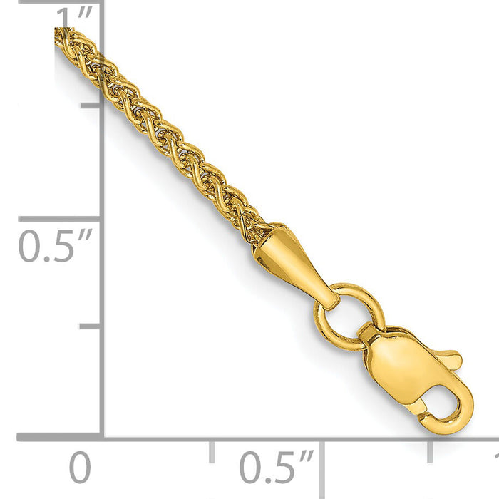 14k 1.55mm Semi-Solid Wheat Chain Anklet-BC128-10