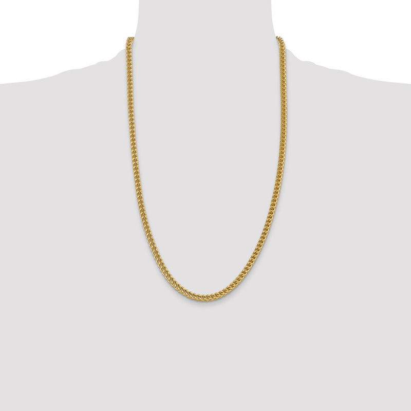 14K 26 inch 4.5mm Semi-Solid Franco with Fancy Lobster Clasp Chain-BC137-26