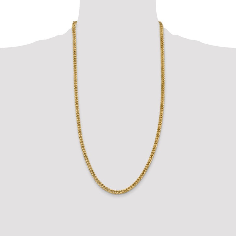 14K 28 inch 4.5mm Semi-Solid Franco with Fancy Lobster Clasp Chain-BC137-28