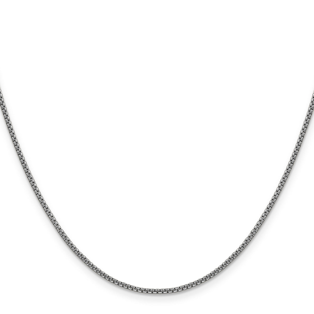 14k White Gold 1.5mm Semi-Solid Round Box Chain-BC138-30