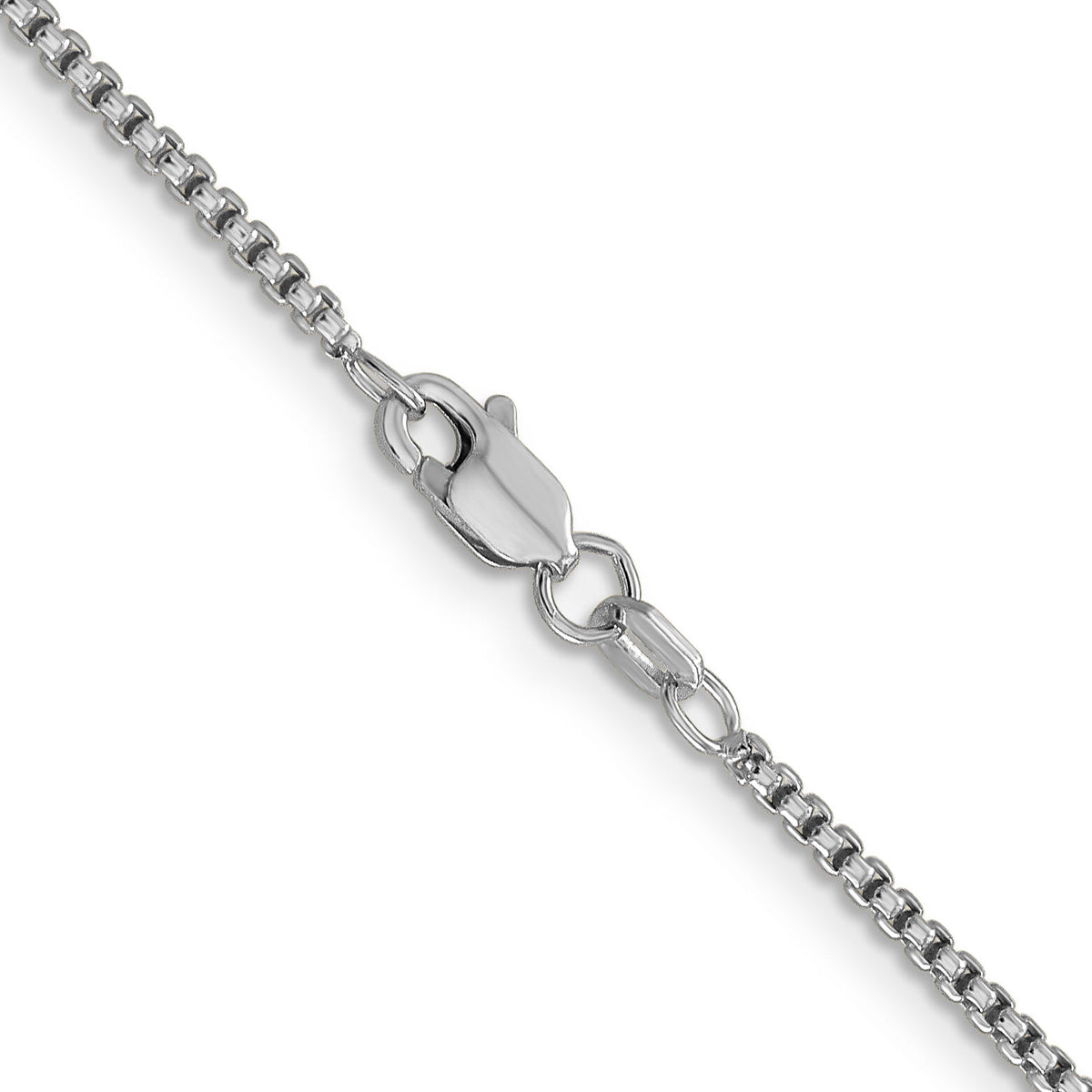 14k White Gold 1.5mm Semi-Solid Round Box Chain-BC138-20