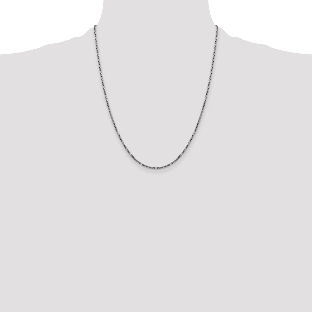 14k White Gold 1.5mm Semi-Solid Round Box Chain-BC138-22