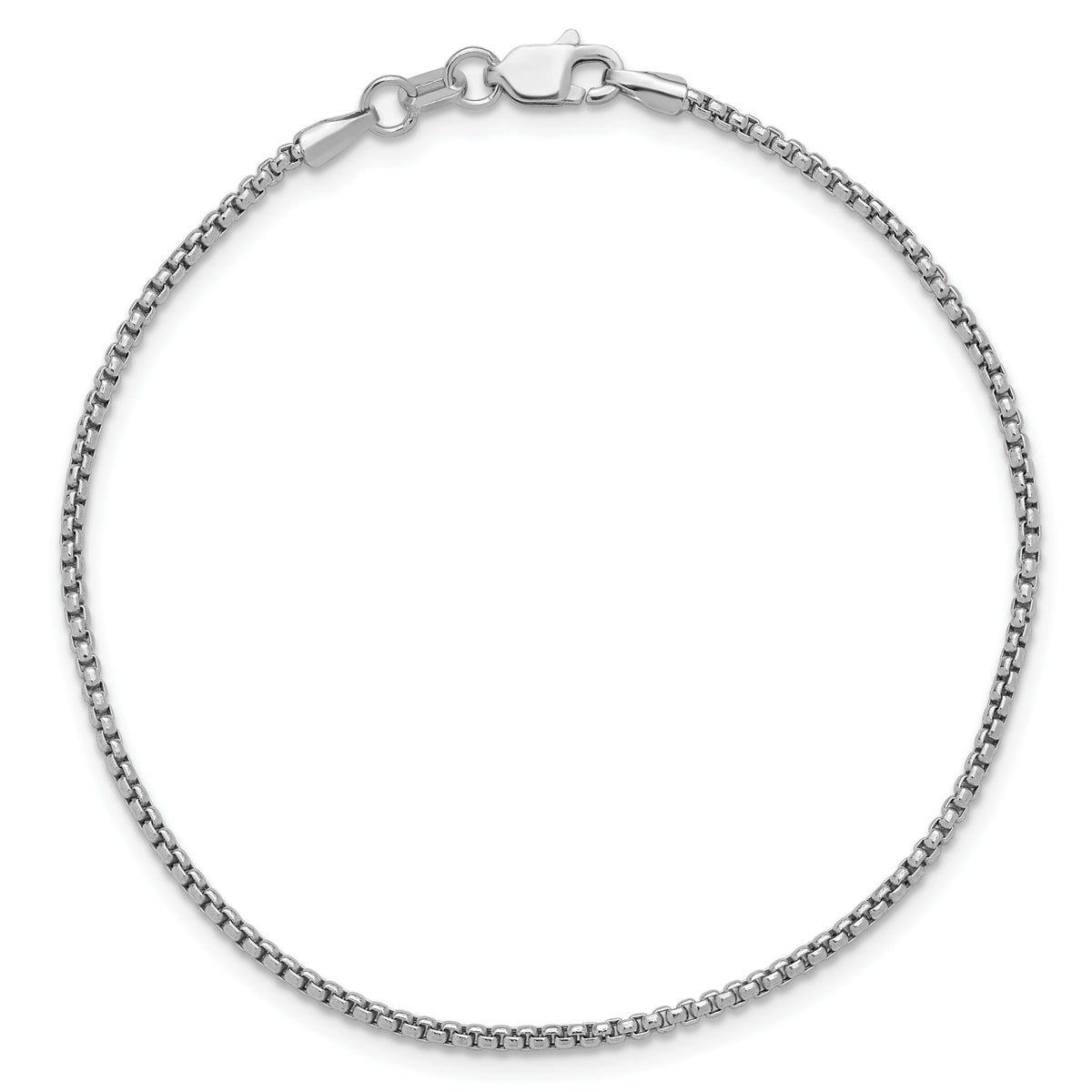 14k White Gold 1.5mm Semi-Solid Round Box Chain-BC138-8