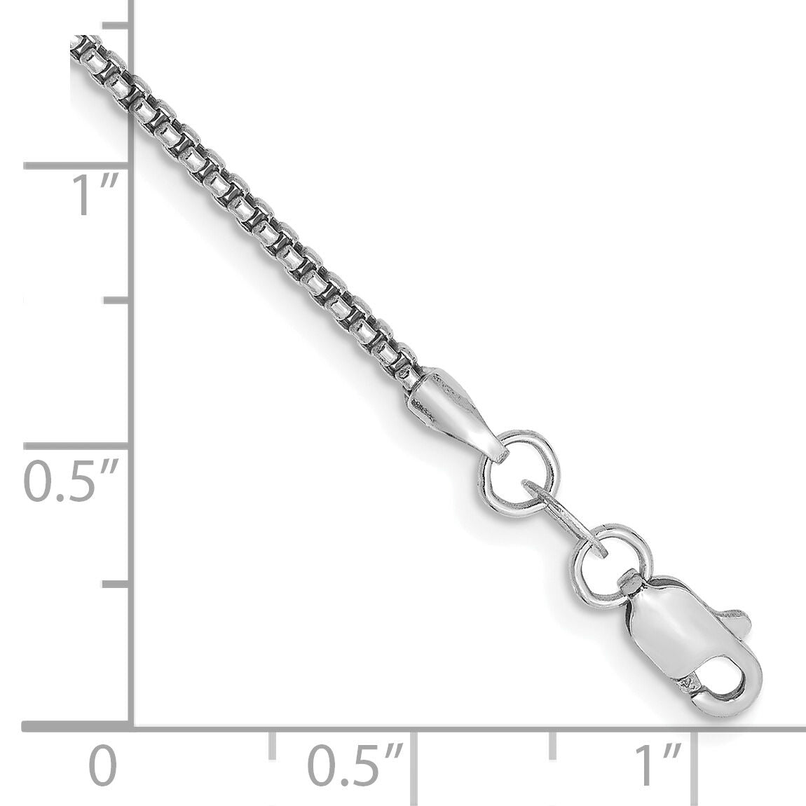 14k White Gold 1.5mm Semi-Solid Round Box Chain-BC138-8