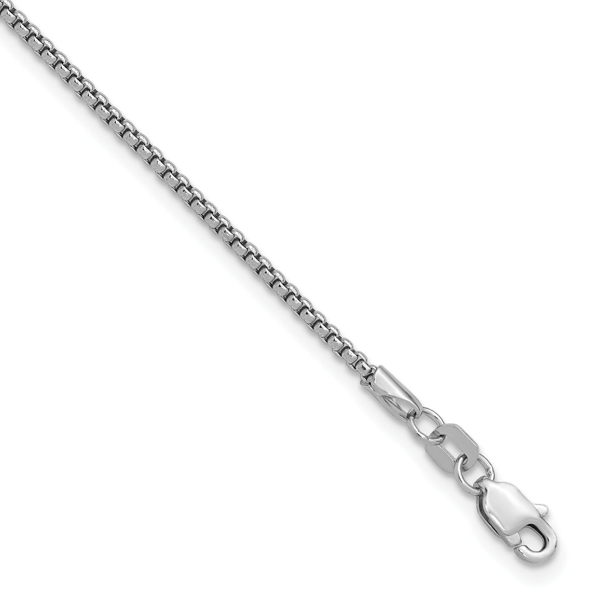 14k White Gold 1.5mm Semi-Solid Round Box Chain-BC138-8