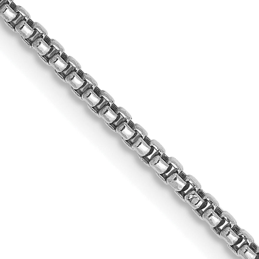 14k White Gold 1.5mm Semi-Solid Round Box Chain-BC138-20