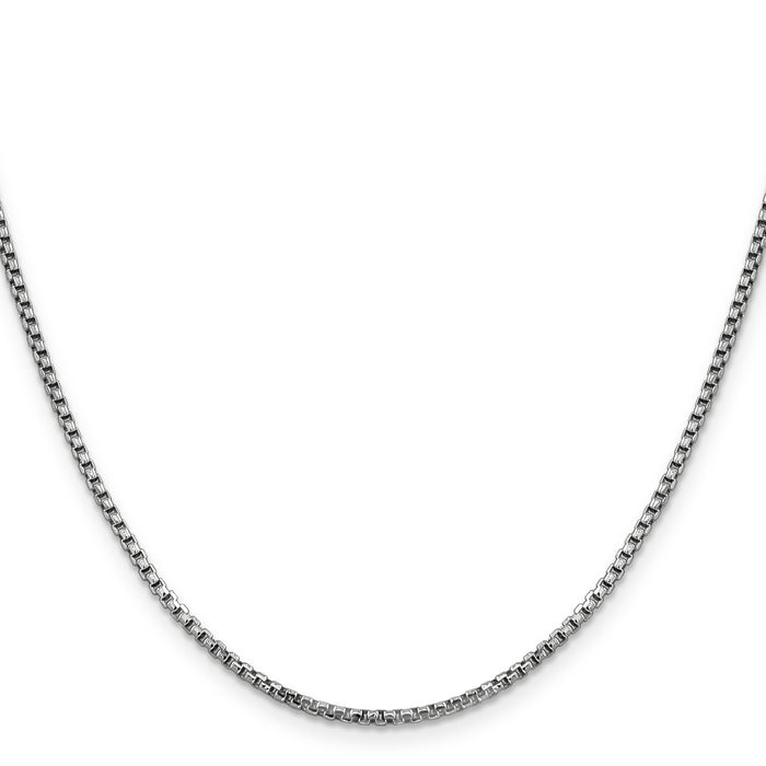 14k White Gold 1.75mm Semi-Solid Round Box Chain-BC139-18