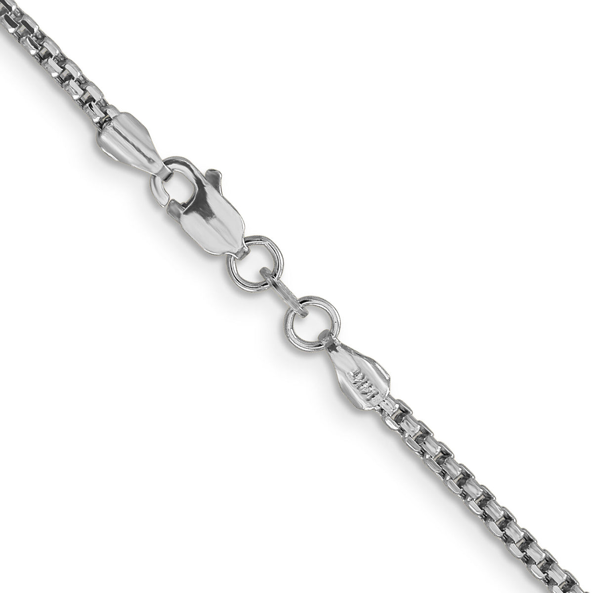 14k White Gold 1.75mm Semi-Solid Round Box Chain-BC139-28