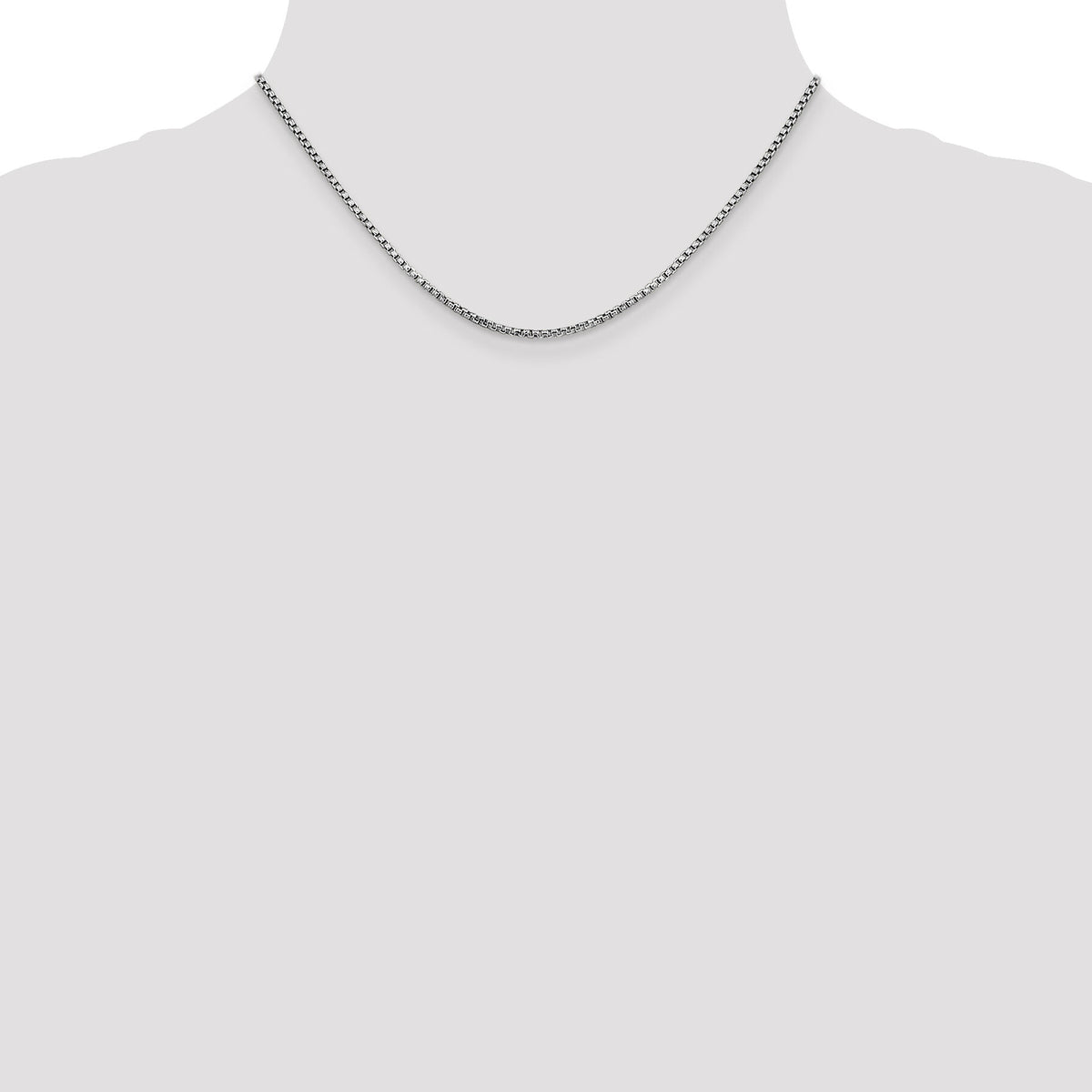 14k White Gold 1.75mm Semi-Solid Round Box Chain-BC139-16