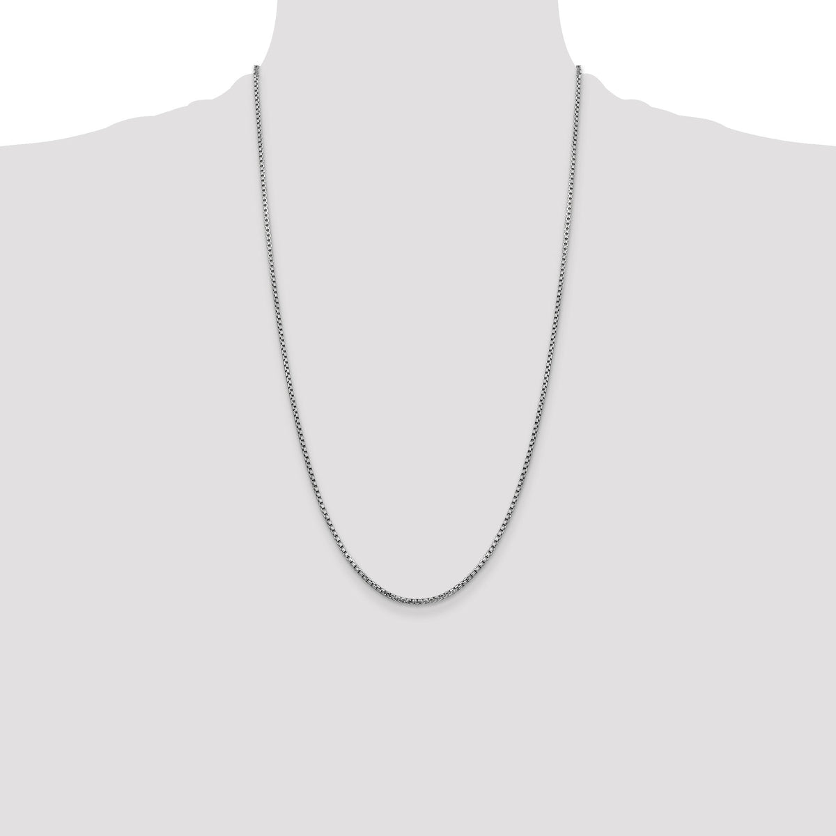 14k White Gold 1.75mm Semi-Solid Round Box Chain-BC139-26