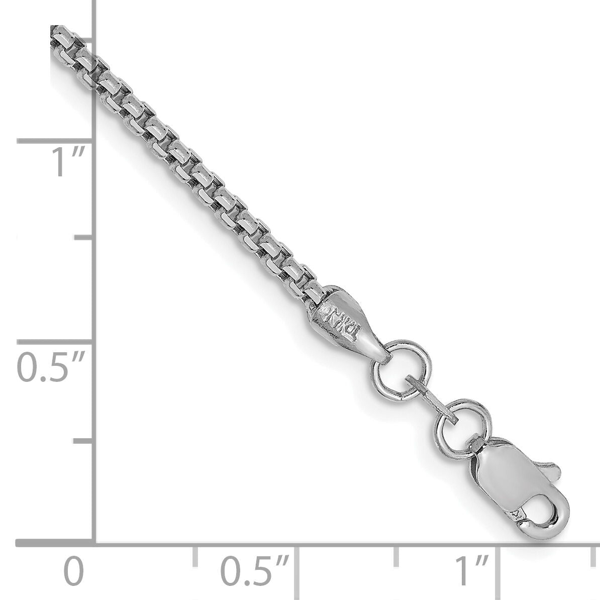 14k White Gold 1.75mm Semi-Solid Round Box Chain-BC139-8