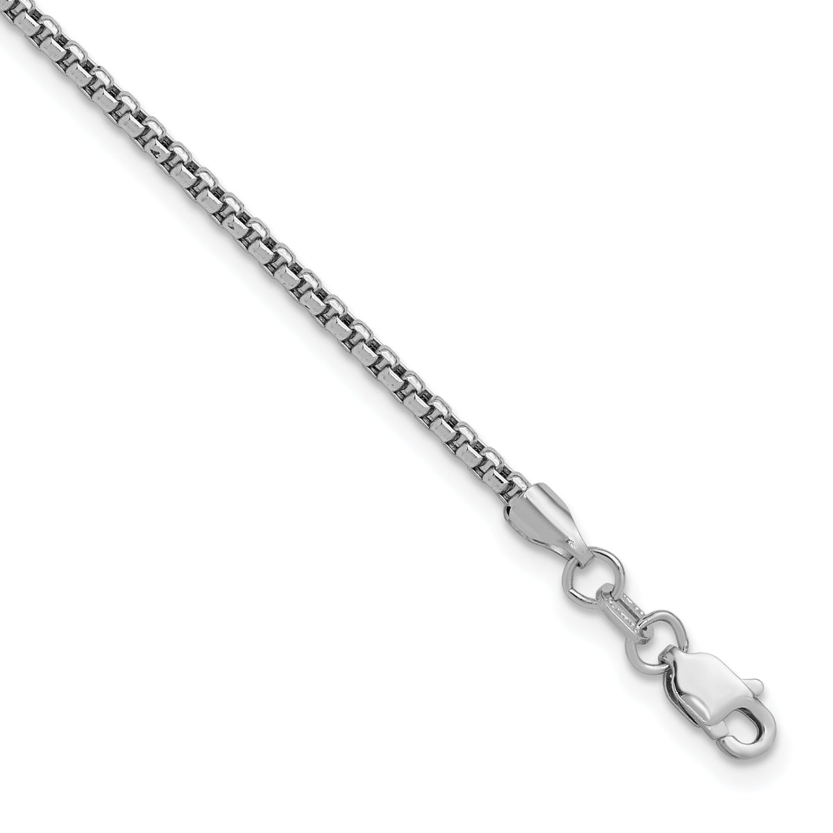 14k White Gold 1.75mm Semi-Solid Round Box Chain-BC139-8
