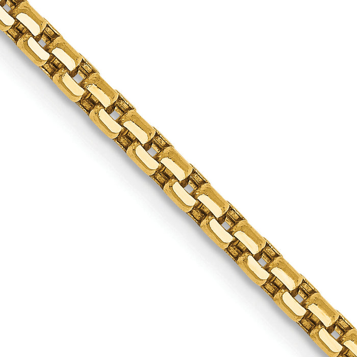 14k 2.45mm Semi-Solid Round Box Chain-BC142-18