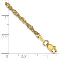 14k 2.75mm Lightweight Singapore Chain Anklet-BC149-10