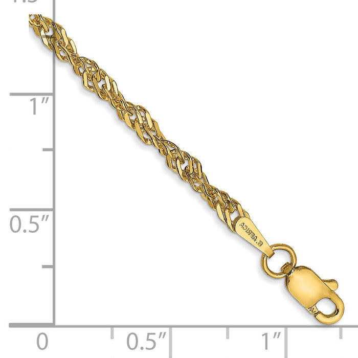 14k 2.75mm Lightweight Singapore Chain Anklet-BC149-10