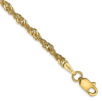14k 2.75mm Lightweight Singapore Chain Anklet-BC149-10