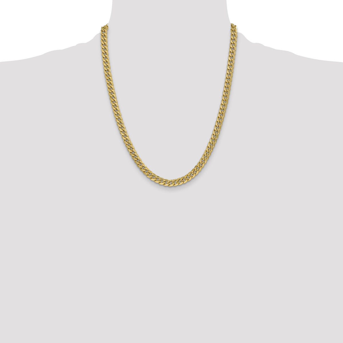 14k 6mm Semi-Solid Miami Cuban Chain-BC154-22